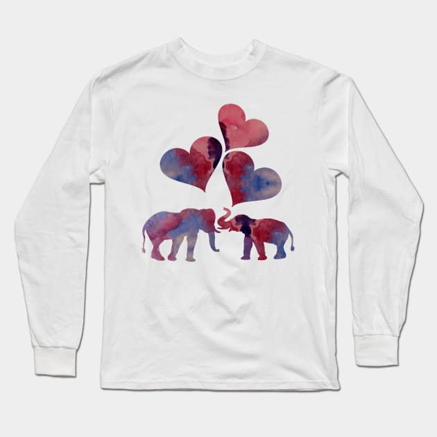 Elephant Art Long Sleeve T-Shirt by TheJollyMarten